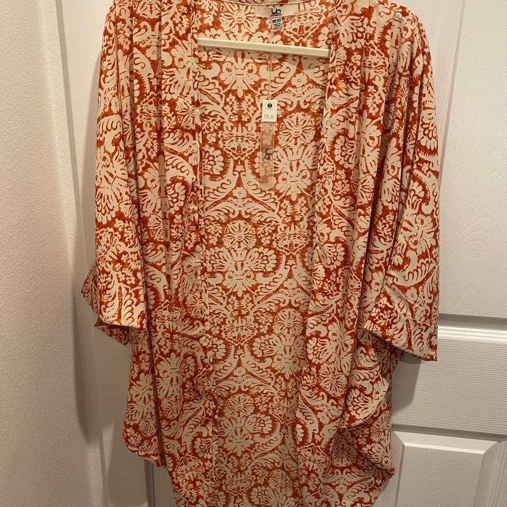 Orange and Cream Patterned Kimono